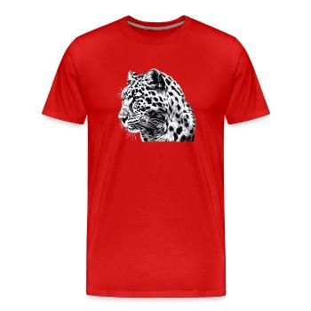 Léopard léopard - T-shirt bio Premium Homme - rouge - Devant - Damien (186cm)