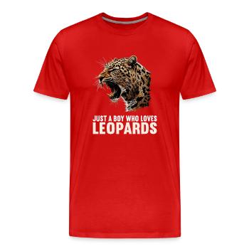 Leoparden Leopard - Men's Premium Organic T-Shirt - red - Front - Damien (186cm)