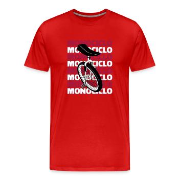 Einrad Einrad Einrad Monocycle Einrad - T-shirt bio Premium Homme - rouge - Devant - Damien (186cm)
