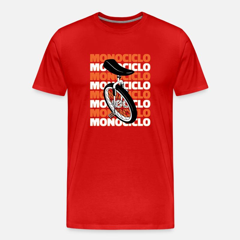 Einrad Einrad Cardiogramme Monocycle Einrad - T-shirt bio Premium Homme - rouge