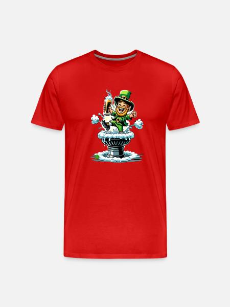 Leaping Leprechaun (Irish Leprechaun) - Men's Premium Organic T-Shirt - red