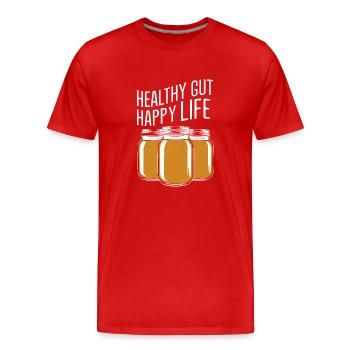 Benefits of Kombucha for Brewer Maker Tea Lover - Men's Premium Organic T-Shirt - red - Front - Damien (186cm)