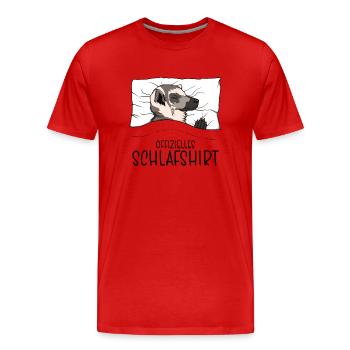 Offizielles Schlafshirt Lemur Schlafanzug - Männer Premium Bio T-Shirt - Rot - Vorne - Damien (186cm)