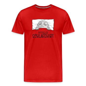 Offizielles Schlafshirt Mond Schlafanzug - Männer Premium Bio T-Shirt - Rot - Vorne - Damien (186cm)