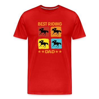 Meilleur père de cheval - T-shirt bio Premium Homme - rouge - Devant - Damien (186cm)