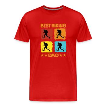 Best Hiking Dad - Männer Premium Bio T-Shirt - Rot - Vorne - Damien (186cm)