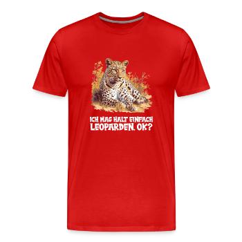 Léopard léopard - T-shirt bio Premium Homme - rouge - Devant - Damien (186cm)