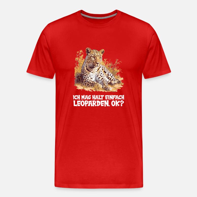 Leoparden Leopard - Männer Premium Bio T-Shirt - Rot