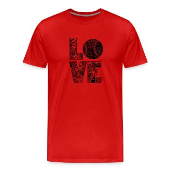 Baseball Softball Mama Love Baseball - T-shirt bio Premium Homme - rouge - Devant - Damien (186cm)