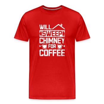 Will sweep chimney for coffee Chimney sweep - Men's Premium Organic T-Shirt - red - Front - Damien (186cm)