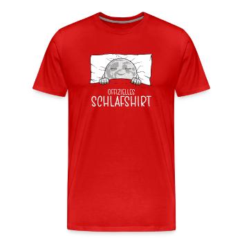 Offizielles Schlafshirt Mond Schlafanzug - Männer Premium Bio T-Shirt - Rot - Vorne - Damien (186cm)