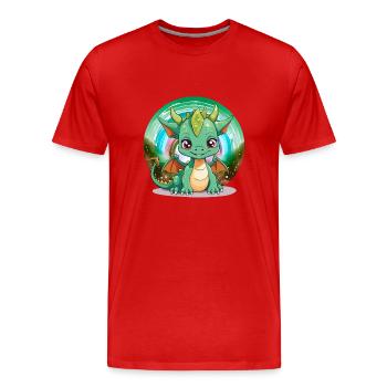 Drache Kinder Drachen Kind - Männer Premium Bio T-Shirt - Rot - Vorne - Damien (186cm)