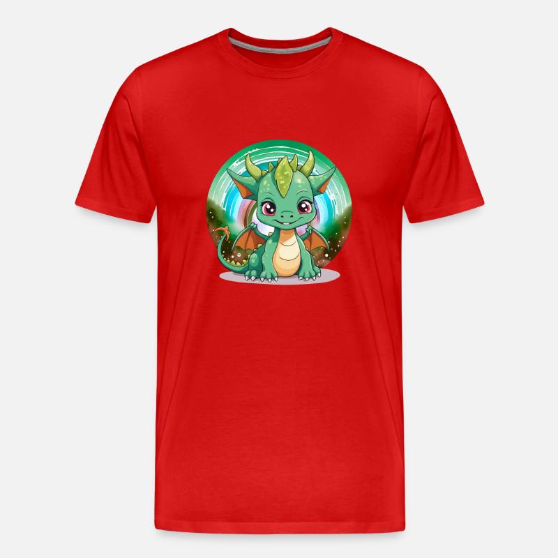 Drache Kinder Drachen Kind - Männer Premium Bio T-Shirt - Rot