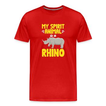 Rhino Rhino Unicorn - Men's Premium Organic T-Shirt - red - Front - Damien (186cm)