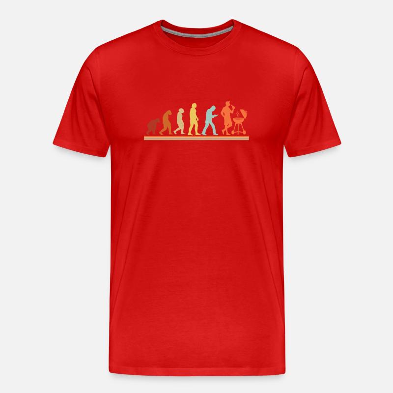 BBQ Barbecue Evolution grillen Barbecue-Grill - Männer Premium Bio T-Shirt - Rot