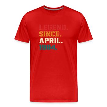 Legende seit April 1984 - Männer Premium Bio T-Shirt - Rot - Vorne - Damien (186cm)