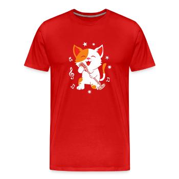 Karaoke - Männer Premium Bio T-Shirt - Rot - Vorne - Damien (186cm)