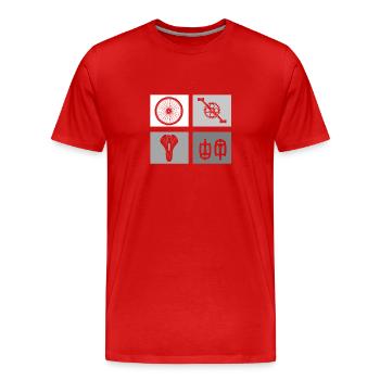 Bicycle Accessories Bicycle - Men's Premium Organic T-Shirt - red - Front - Damien (186cm)