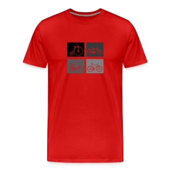 Vintage Gift Idea Bicycle - Men's Premium Organic T-Shirt - red - Front - Damien (186cm)