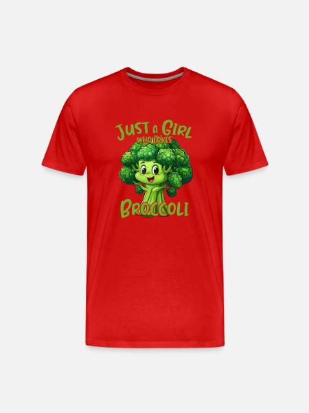 Just A Girl Who Loves Broccoli - Men's Premium Organic T-Shirt - red