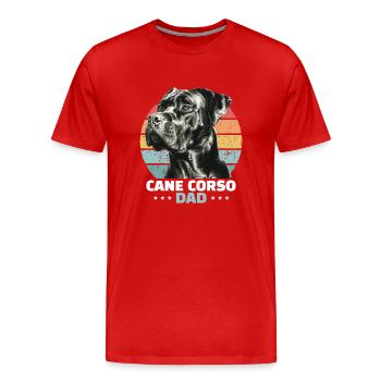 Cane Corso Dad - Männer Premium Bio T-Shirt - Rot - Vorne - Damien (186cm)