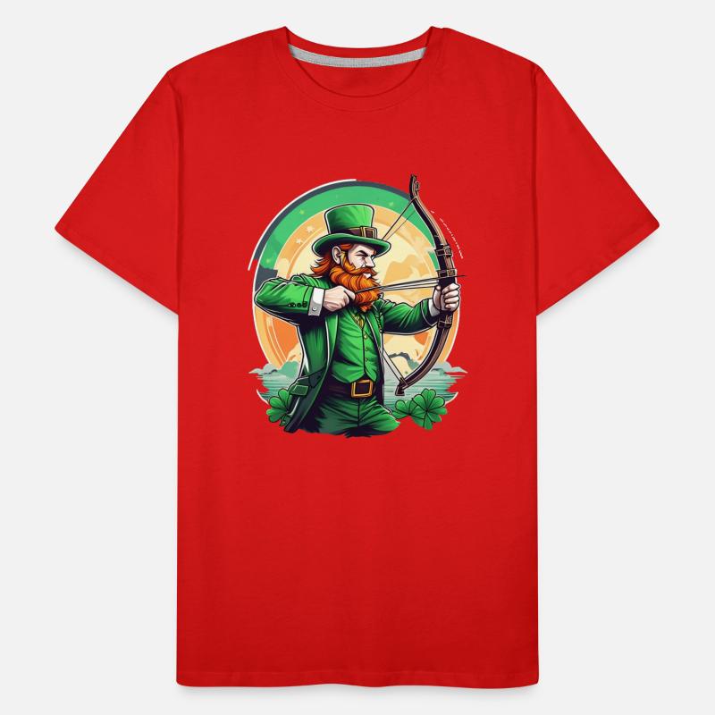 Tir à l’arc Trèfle de la Saint-Patrick T-shirt bio Premium Homme