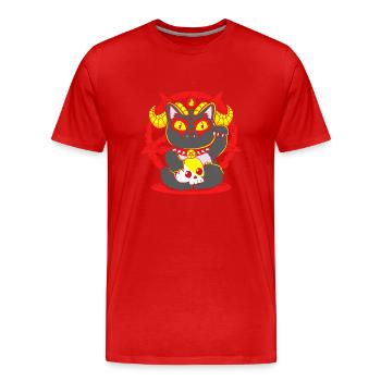 Maneki Neko Japan Lucky Charm - Men's Premium Organic T-Shirt - red - Front - Damien (186cm)