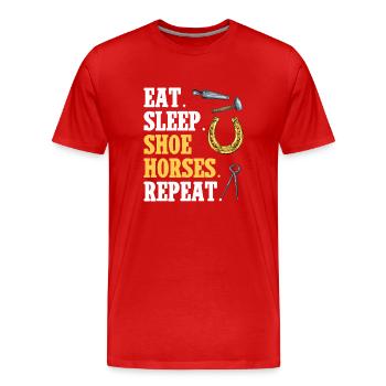 Farrier Horseshoe Horseshoeing - Men's Premium Organic T-Shirt - red - Front - Damien (186cm)