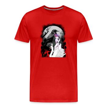 cygne mystique conte de fées conte de fées personnage corbeau - T-shirt bio Premium Homme - rouge - Devant - Damien (186cm)