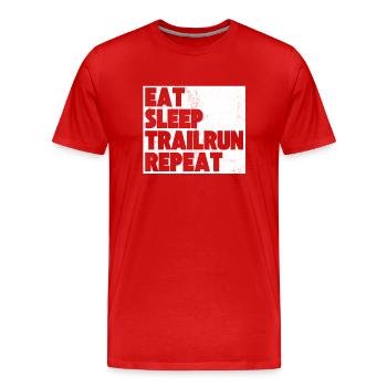 Trail Running Trail Run Traillauf Laufsport - Männer Premium Bio T-Shirt - Rot - Vorne - Damien (186cm)