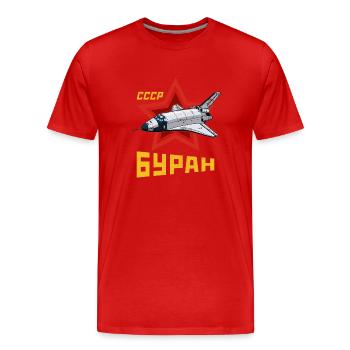Buran Weltraum Raumschiff UdSSR Russland - Männer Premium Bio T-Shirt - Rot - Vorne - Damien (186cm)