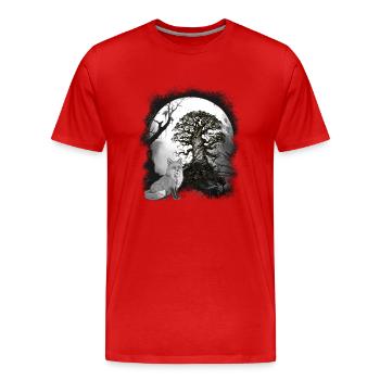 Halloween Renard de la forêt Renards Conte de fées Personnage de conte de fées - T-shirt bio Premium Homme - rouge - Devant - Damien (186cm)