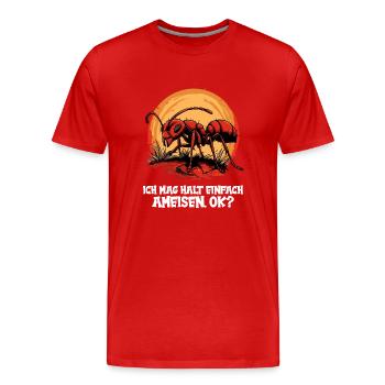 Ant Ameisen Ameise - Männer Premium Bio T-Shirt - Rot - Vorne - Damien (186cm)