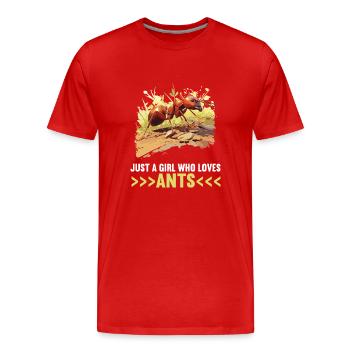 Ant Ameisen Ameise - Männer Premium Bio T-Shirt - Rot - Vorne - Damien (186cm)