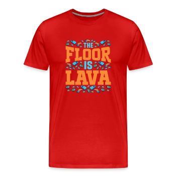 Der Boden ist Lava Bouldern - Männer Premium Bio T-Shirt - Rot - Vorne - Damien (186cm)