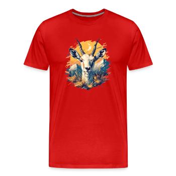 Antilope antilope antilope ouverte - T-shirt bio Premium Homme - rouge - Devant - Damien (186cm)