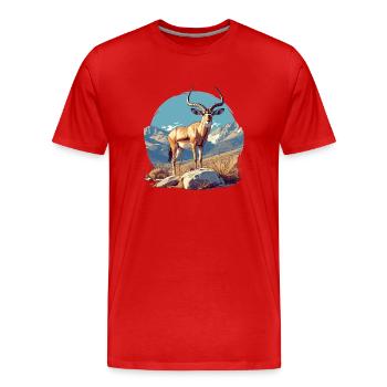 Antilope antilope antilope ouverte - T-shirt bio Premium Homme - rouge - Devant - Damien (186cm)
