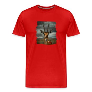 Antilope antilope antilope ouverte - T-shirt bio Premium Homme - rouge - Devant - Damien (186cm)