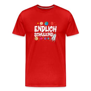 School 1. Grade - Männer Premium Bio T-Shirt - Rot - Vorne - Damien (186cm)