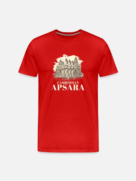 Cambodia Apsara Dance Culture Traditional - Men's Premium Organic T-Shirt - red