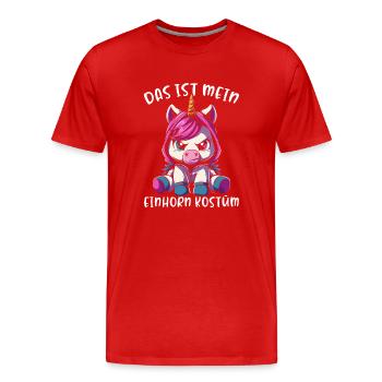 Das Ist Mein Einhorn Kostüm - Männer Premium Bio T-Shirt - Rot - Vorne - Damien (186cm)