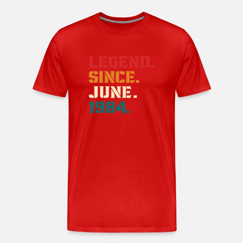 Legende seit Juni 1984 - Männer Premium Bio T-Shirt - Rot