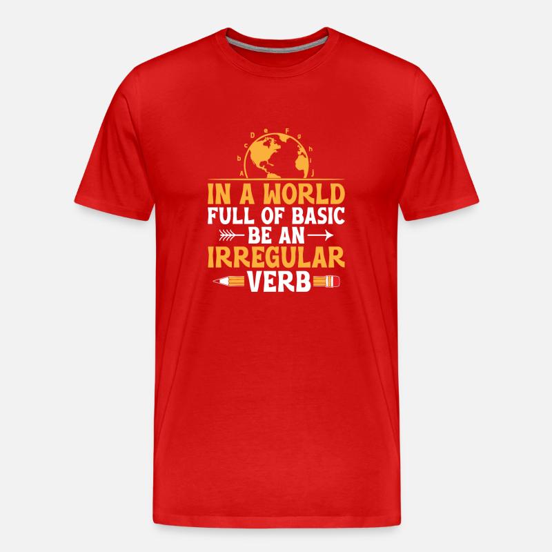 Fremdsprachenlehrer Schule Sprachlehrer - Männer Premium Bio T-Shirt - Rot