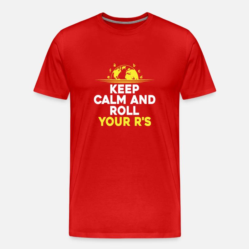 Fremdsprachenlehrer Schule Sprachlehrer - Männer Premium Bio T-Shirt - Rot