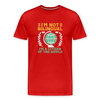 Professeur de langues étrangères École Professeurs de langues - T-shirt bio Premium Homme - rouge - Devant - Damien (186cm)
