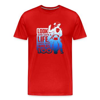 Motorcycel cross mountain vacation summer mount trip - Men's Premium Organic T-Shirt - red - Front - Damien (186cm)