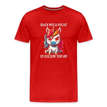 Ne me regarde pas sur ce ton - T-shirt bio Premium Homme - rouge - Devant - Damien (186cm)