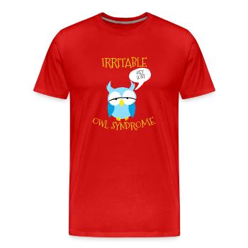 Syndrome de la chouette irritable se perdre Jeu de mots nocturne - T-shirt bio Premium Homme - rouge - Devant - Damien (186cm)