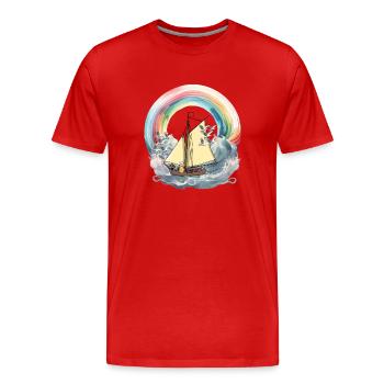 Peanut Maritime Sailing Ship Ship Ships Boat - Men's Premium Organic T-Shirt - red - Front - Damien (186cm)
