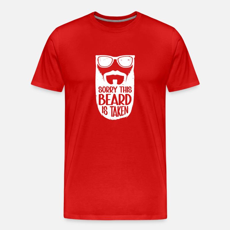 Beard Quote Bearded Men - Männer Premium Bio T-Shirt - Rot